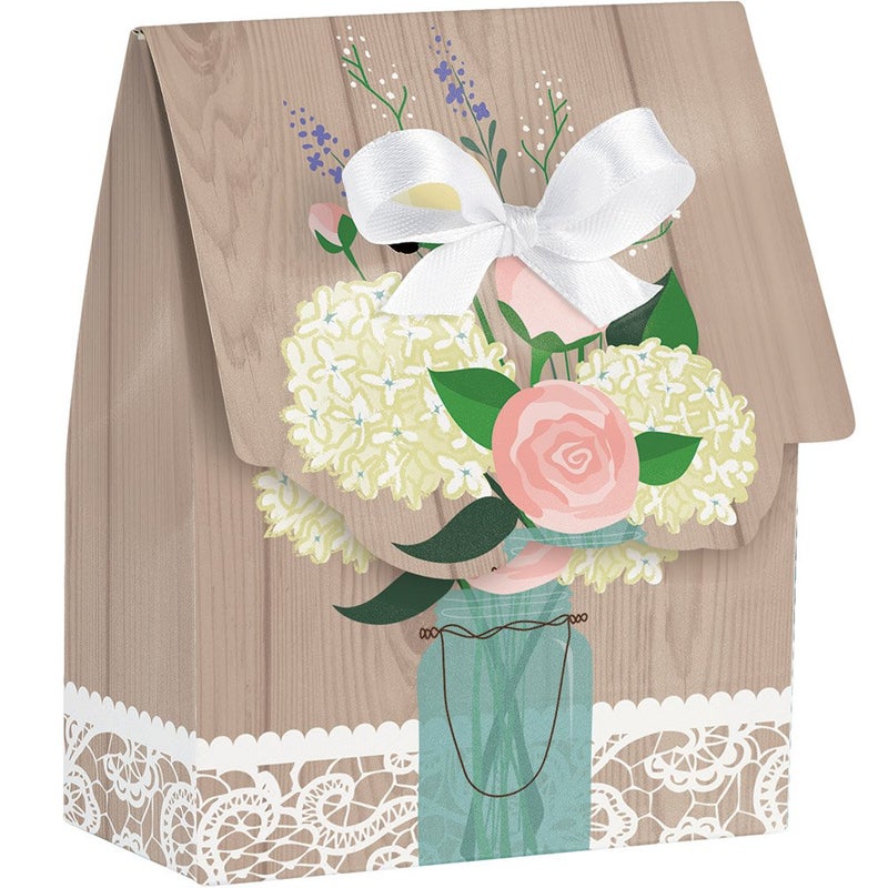 Creative Converting 81706 Rustic Wood Wedding Plastic Treat Bags 12ct 4 x 35 x 15 Multicolored